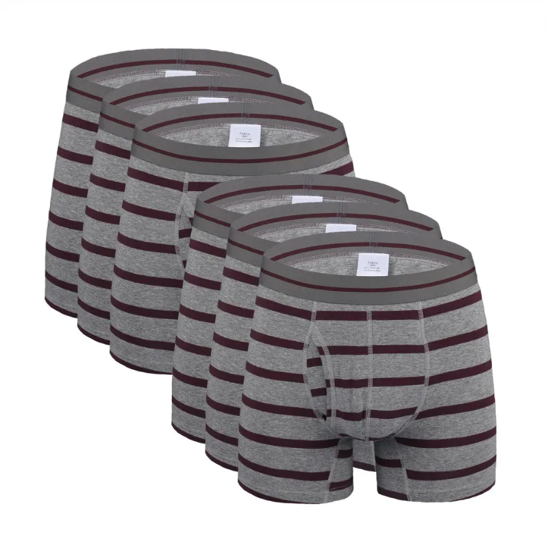 6 Pcs 2388 Gray 6 шт./лот,, модные сексуальные брендовые качественные трусы, известное Мужское нижнее белье, мужские боксеры, шорты, дышащие Длинные боксеры, мужские трусы - Цвет: 6 Pcs 2388 Gray