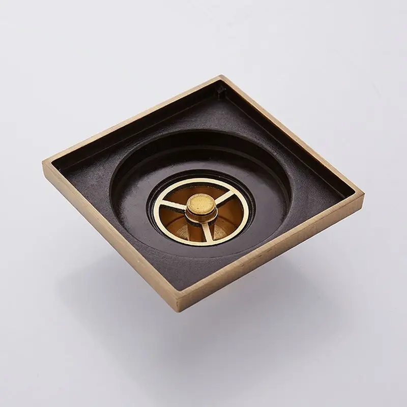 OKAROS 10*10 см античный резной латунный квадратный трап для ванной комнаты душа