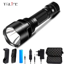 C8 Tactical LED Flashlight T6/L2/COB+T6 Torch for Riding Camping Hiking With side COB work light design By 18650 Battey