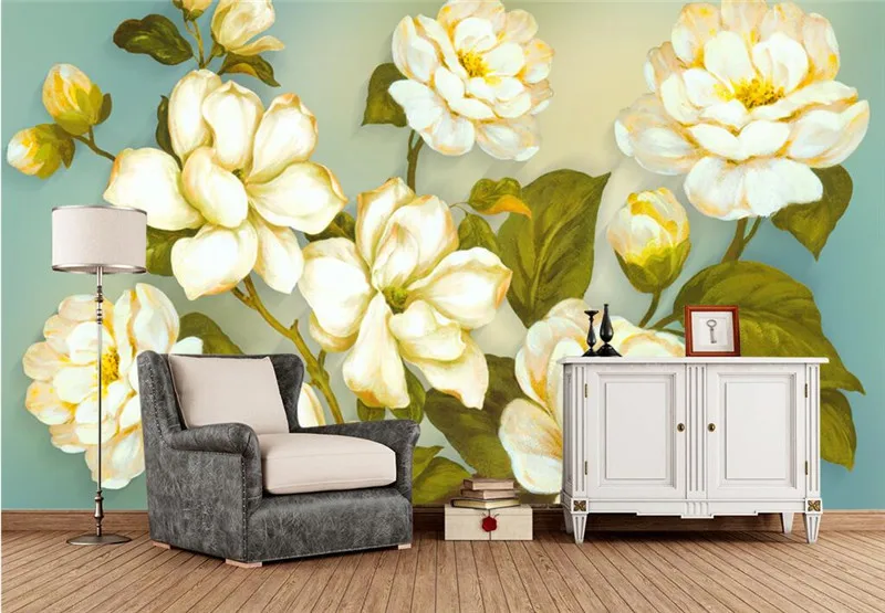 

Wallpapers modern Custom 3D Wall Murals in 3D Stereoscopic Flowers Butterfly Wallpaper for Living Room Bedroom 3D Wall Mural