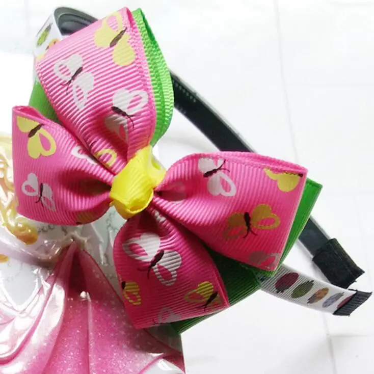 Детская повязка на голову с бантом и принтом бабочки для подростков 60 шт./лот