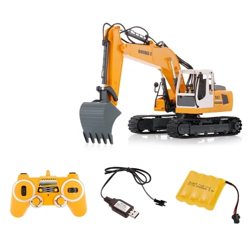A Version 1 battery Большой электрический RC экскаватор из сплава 1:16 17CH 64 см 3-1 дрели Grab RC дистанционное управление Многофункциональный экскаватор грузовик игрушка VS 1580 - Цвет: A Version 1 battery