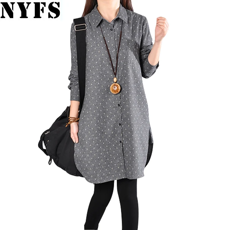 Женское Хлопковое платье рубашка NYFS повседневное однотонное из хлопка и льна для