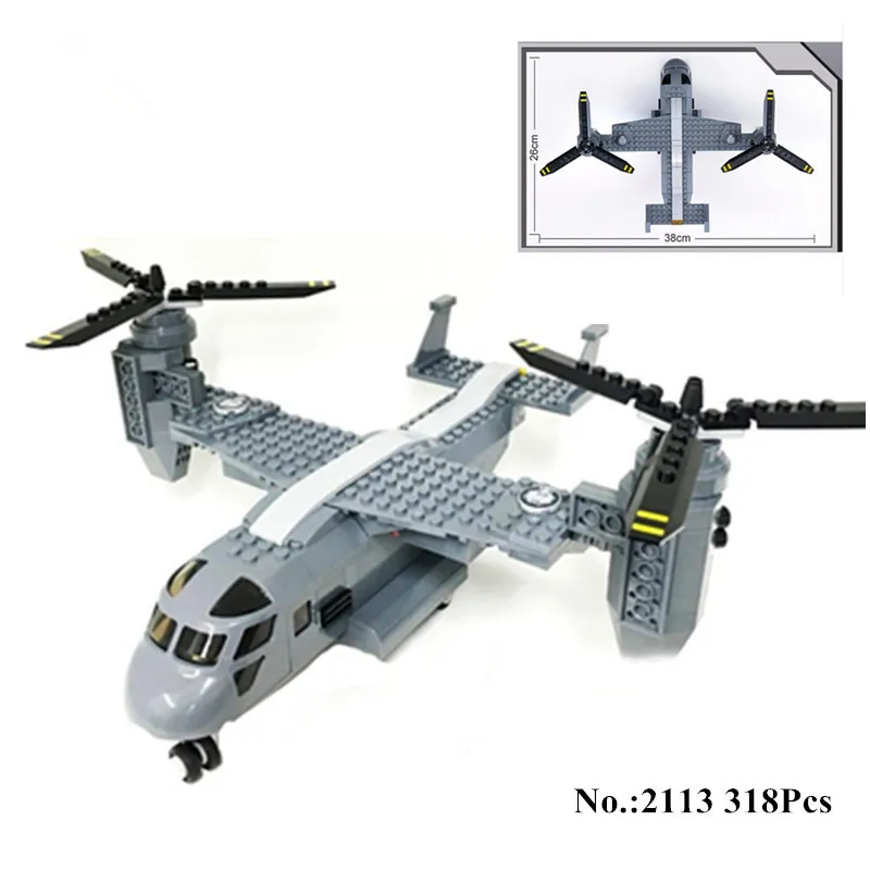 Строительные блоки H & HXY 2114 562 шт./2113 318 шт. военный UH 60 черный ястреб самолёт