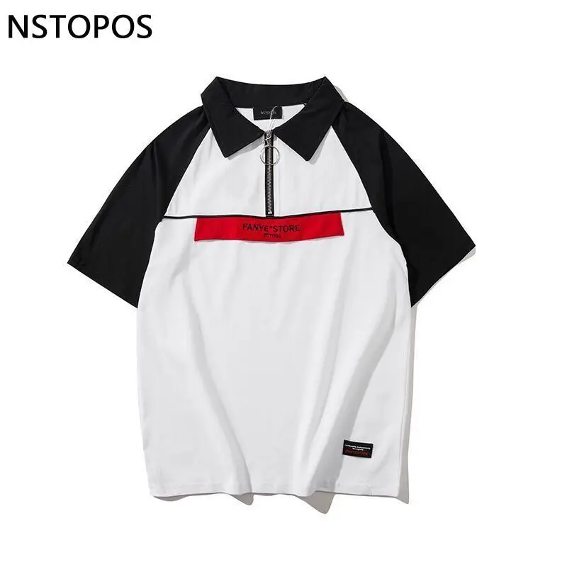Raglan Sleeve Polo Shirts 2018 Summer Hip Hop Skateboard Cotton Polos Top Tee Streetwear Loose Fit Casual Shirt For Men | Мужская одежда