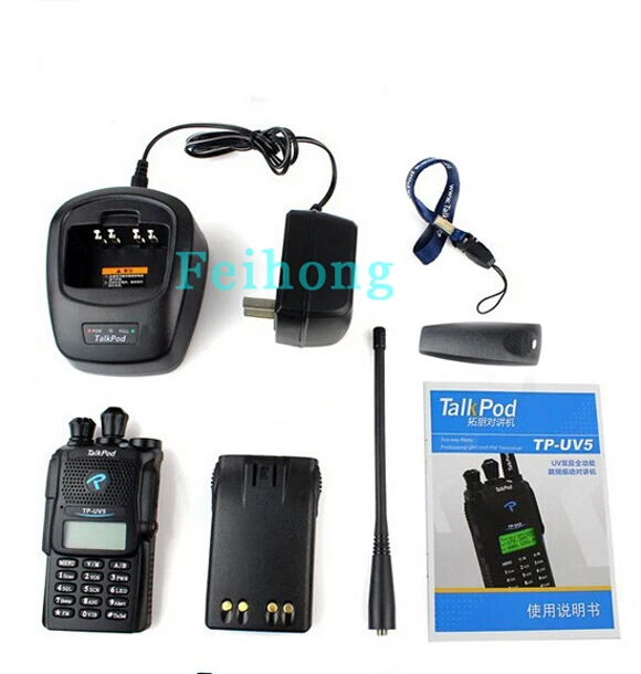 Black Walkie Talkie Talkpod Tp-uv5 Uhf Vhf 136-174mhz 400-480mhz Fm Radio Monitor Scan Two Way | Мобильные телефоны и