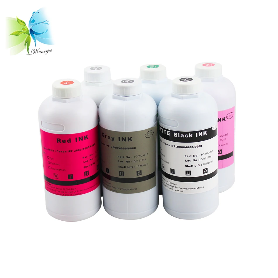Winnerjet 1000 мл/бутылка 12 видов цветов пигментные чернила для Canon PRO 2000/4000/6000 принтер чернила высокого качества