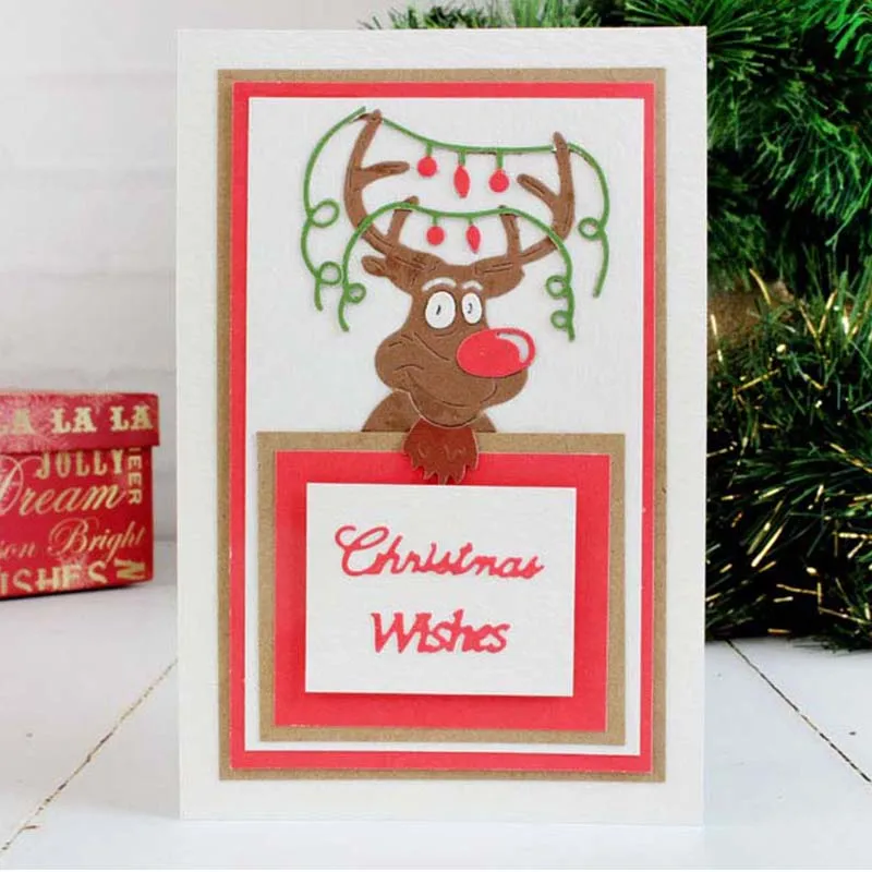 

Christmas Moose Elk Metal Cutting Dies Stencils For DIY Scrapbooking Decorative Embossing Suit Paper Cards Die Cutting Template