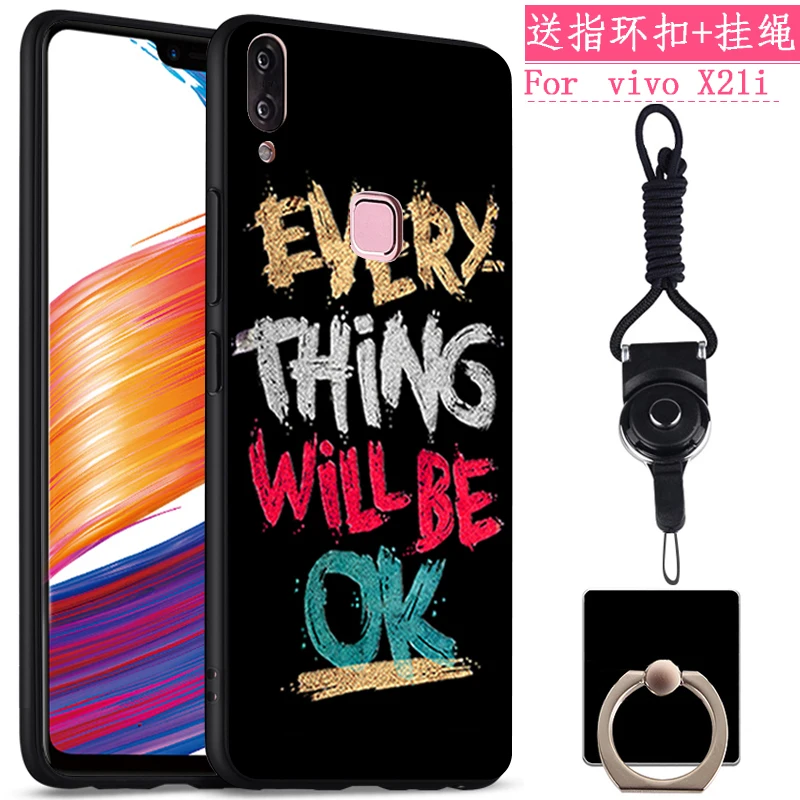 2 шт. для vivo x21i случае Чехлы милый кот чехол Ретро Мультфильм Телефон x21 я shell |