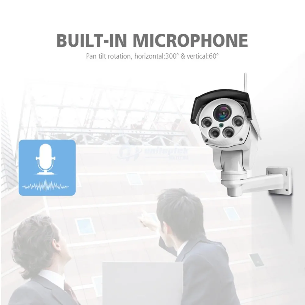 Беспроводная HD 1080P цилиндрическая Wi Fi PTZ IP камера Аудио 5X / 10X Объектив с оптическим