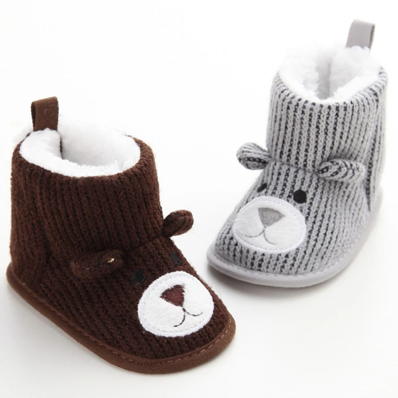 Ботинки для маленьких мальчиков с милым мультяшным медведем очень теплая