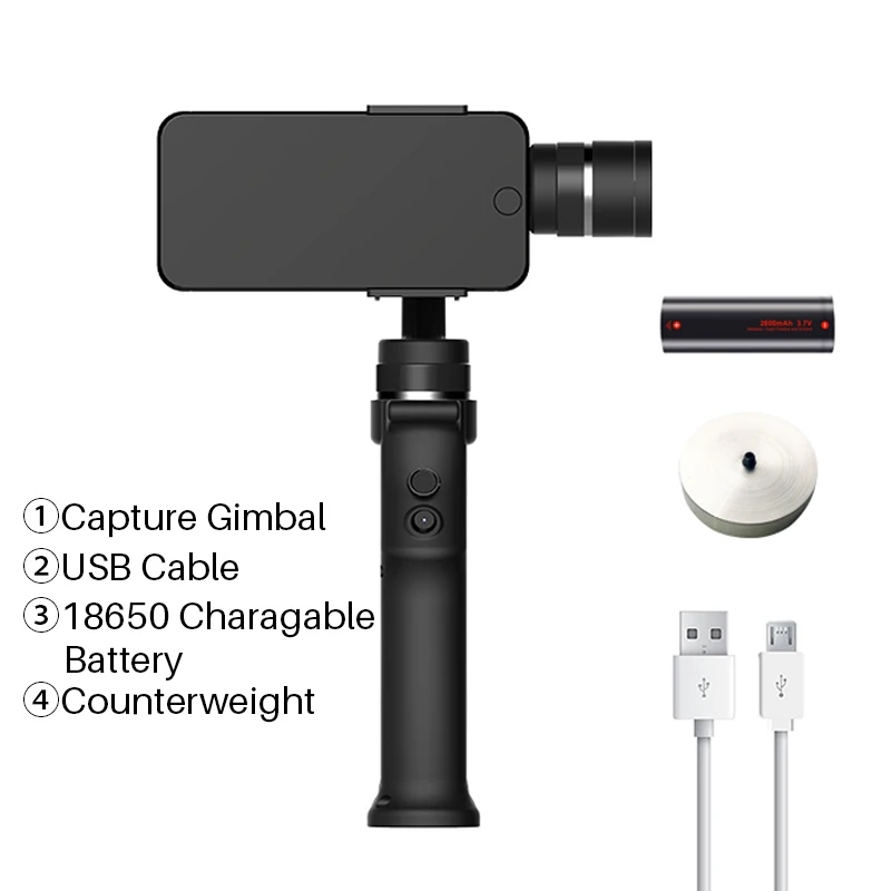 3-осевой Ручной Стабилизатор для смартфона GoPro hero 6/5/4 SJcam XiaoYi 4k экшн/Спортивная