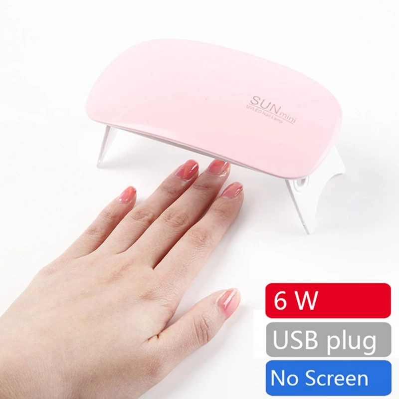 SUNmini 6w USB портативные УФ лампы 24 Вт для ногтей Dryerfor машина для ногтей 12 светодиодов УФ-лампа для всех типов УФ-лампы для упрочнения геля 30s 60s 90s таймер - Цвет: SUNmini 6w