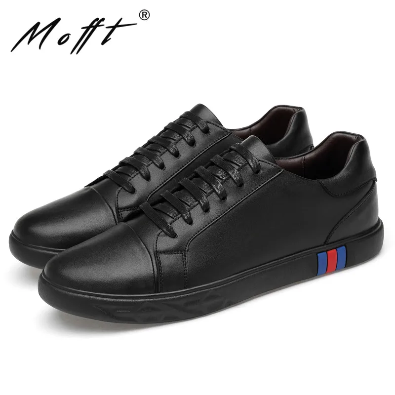 2019 Youth Trending Style Genuine Leather Low Top Men Casual Shoes Black White Solid Basic Leisure for Plus Size46 | Обувь