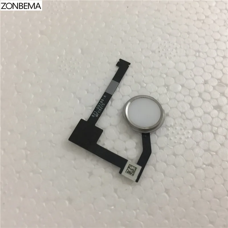 ZONBEMA кнопка домой со шлейфом лента в сборе+ резина для iPad Air 2 Air2 6 A1567 A1566 Запасная часть - Цвет: White