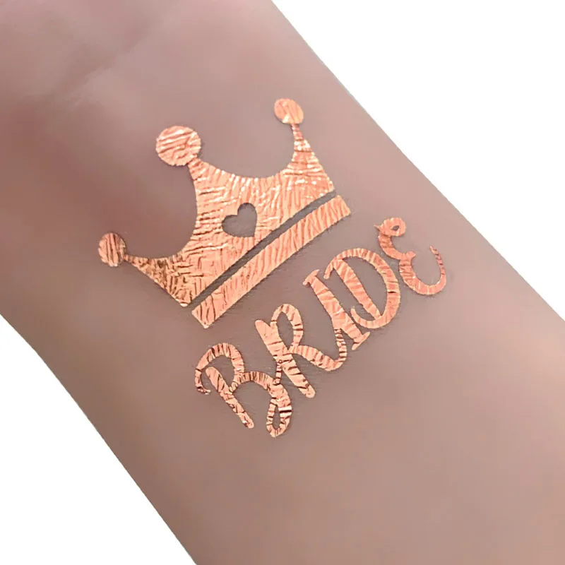 25pcs/lot Gold Team Bride Tribe Temporary Tattoo Stickers Bachelorette Party Bridesmaid Bridal Shower Wedding Decoration | Дом и сад
