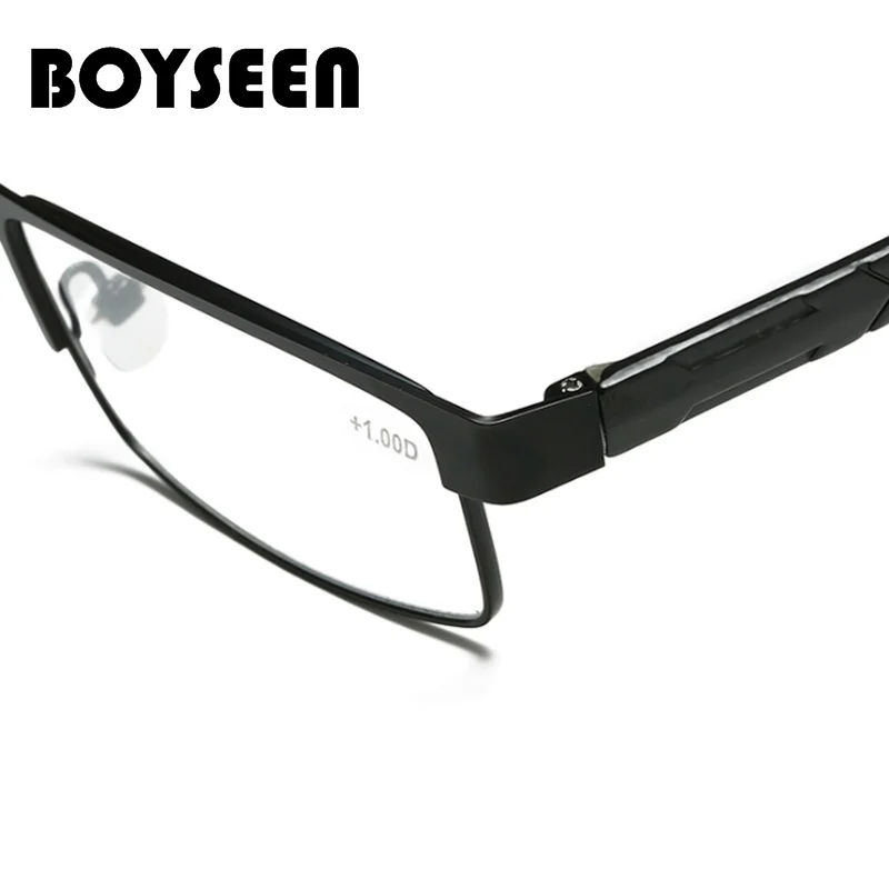 BOYSEEN, мужские очки для чтения из титанового сплава, не сферические, 12 слойные линзы с покрытием, Ретро Бизнес очки по рецепту дальнозоркости