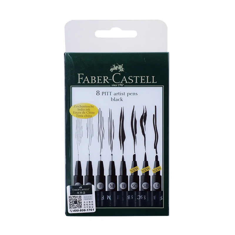 Faber-Castell Fineliner пигментный лайнер водонепроницаемый черные чернила 0,1 0,3 0,5 0,7 мм эскиз ручка для рисования манга дизайн Прямая поставка
