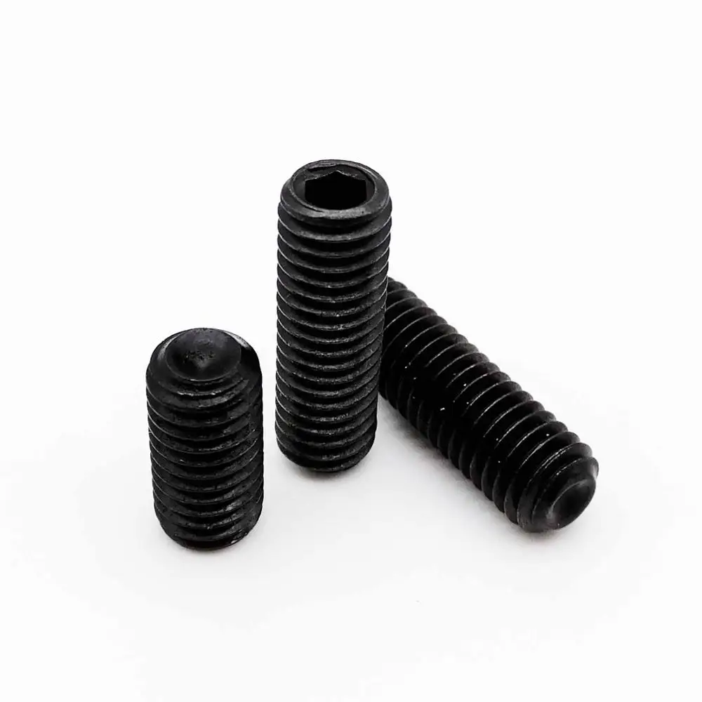 12.9 class steel 50 шт. M2 M2.5 M3 M3.5 M4 M5 M6 DIN916 304 нержавеющая сталь черного класса 12,9 Шестигранная розетка Шестигранная чашка с точечной резьбой набор болтов - Цвет: 12.9 class steel