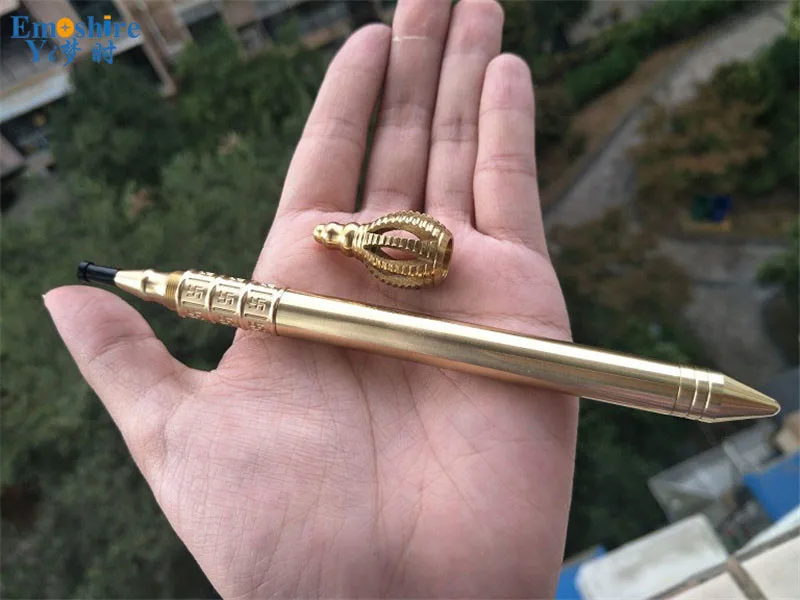 Emoshire EDC модные Наружные защитные ручки из латуни, подарок для девушки, женщины, девушки, защитная шариковая ручка P331