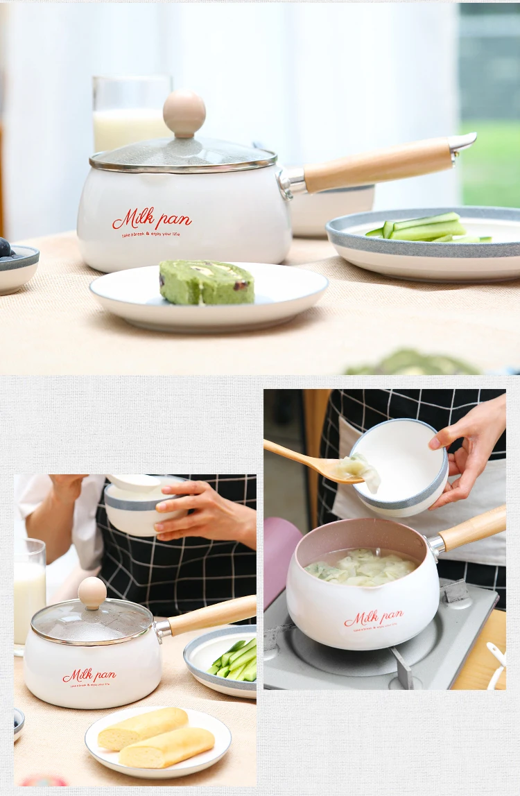 Justcook 16 см мини молочные сковороды Рождественский подарок шоколадный молочный суп без пригорания кастрюля общего использования для газовой и индукционной плиты