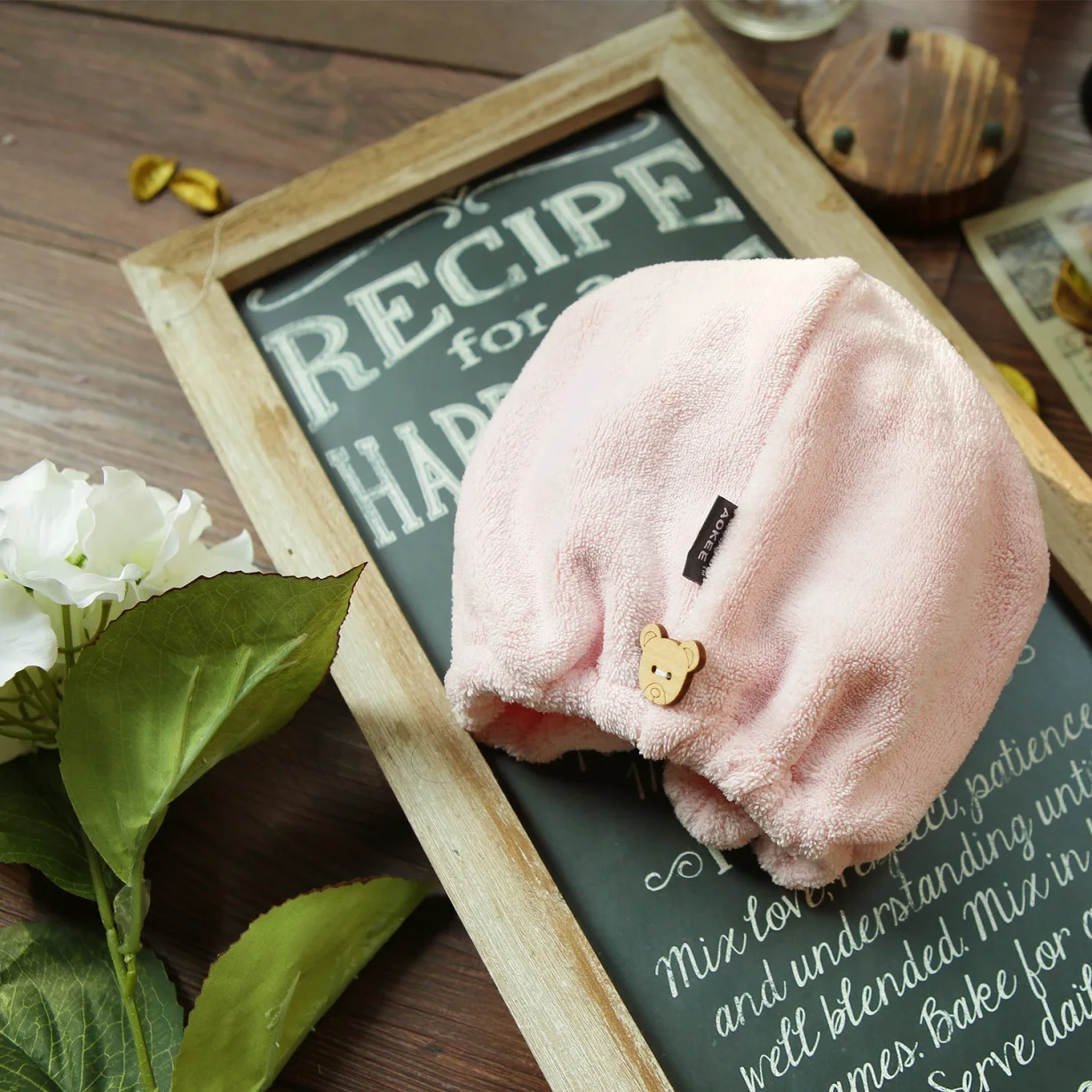 Pink Color Shower Cap
