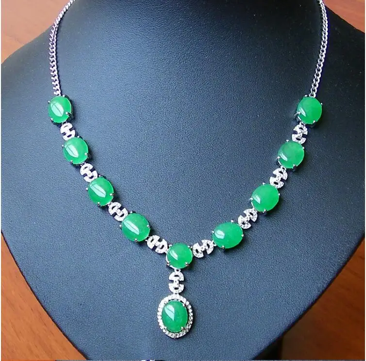 Ожерелье с золотой инкрустированной Нефритовой цепочкой из натурального