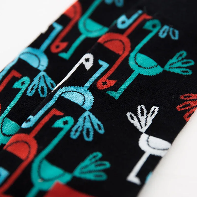 flamingo Harajuku мужские носки мультфильм Фламинго носки милые забавные осень зима чесаные хлопковые Повседневные Носки мужские экипаж calcetines hombre - Цвет: flamingo