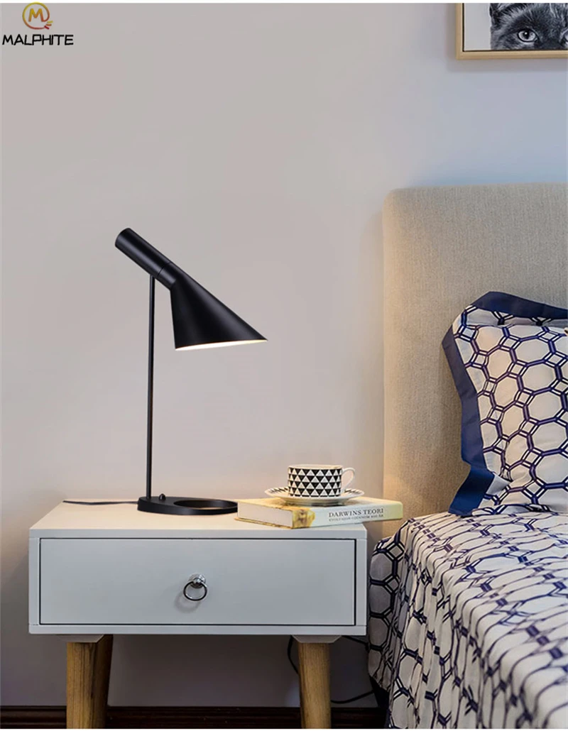 Современный черный Vallkin/настольная лампа Abajurs Гостиная Home Decor лампы настольные Спальня тумбочке лампы приспособление Светильник Настольный свет