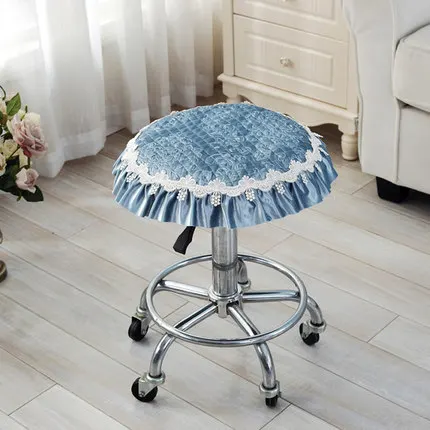 lightblue Shortstyle Четыре сезона утолщение небольшой круглый стул пылезащитный чехол круглый стул крышка - Цвет: lightblue Shortstyle
