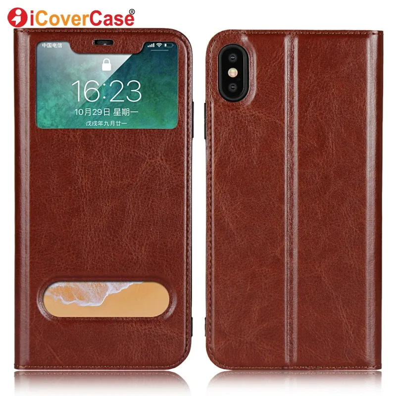 

Window Case for iPhone XS XR XS Max Case Flip Cover Leather Stand Coque for Apple iPhone XS Max Cases Fundas Carcasas Capa Etui