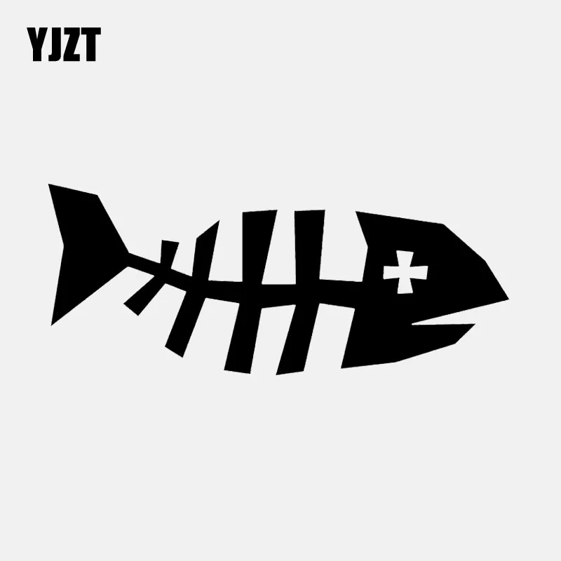 YJZT 17 см * 7 Виниловая пленка для оклеивания автомобилей Стикеры рыбий скелет кости