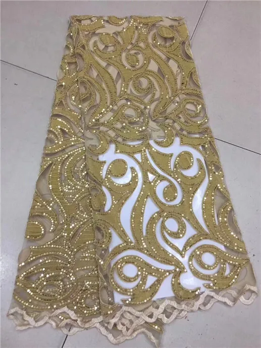

African Net Sequins Laces 5yard Latest Nigerian Laces velvet 2018 silver Sequin Fabric For Sewing Dress Tulle Lace Fabric green