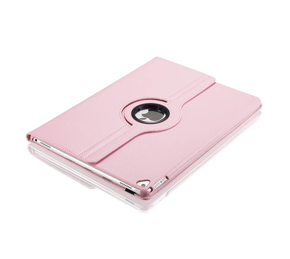 Pink 360 Вращающийся чехол из искусственной кожи личи чехол для Apple iPad Pro 12,9 дюймов / A1584 Смарт авто спящий Пробуждение подставка держатель - Цвет: Pink