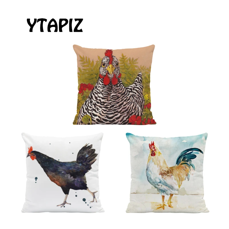 Роскошная Подушка Красочные Петух и курица для поджигания наличных бабочка