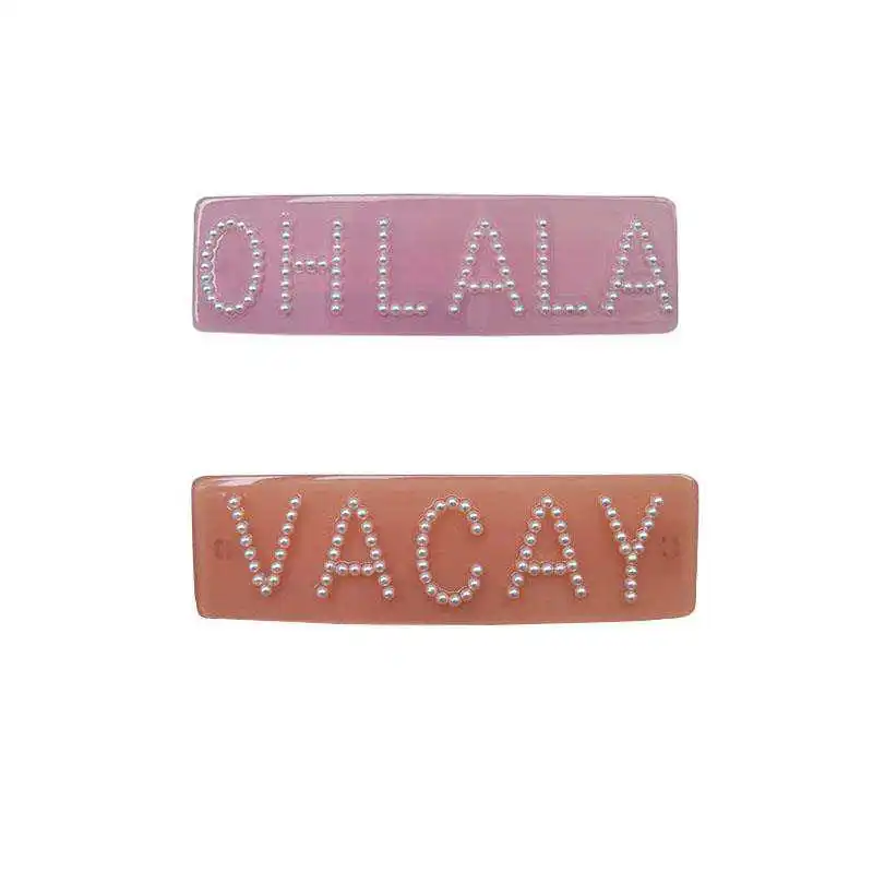 Письмо охлада VACAY Стразы с жемчугом заколка для волос женщин модная пряжка в
