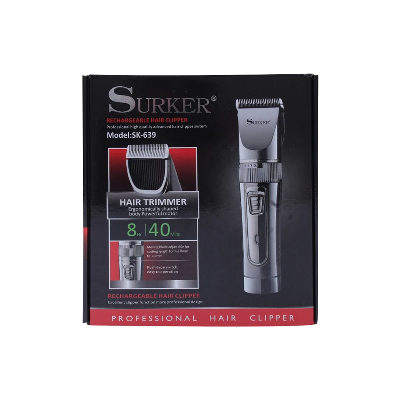 

Surker Professional Hair Clipper for Men Electric Hair Trimmer Cordless Rechargerable Male Haircut Machine Barber Clippers 639