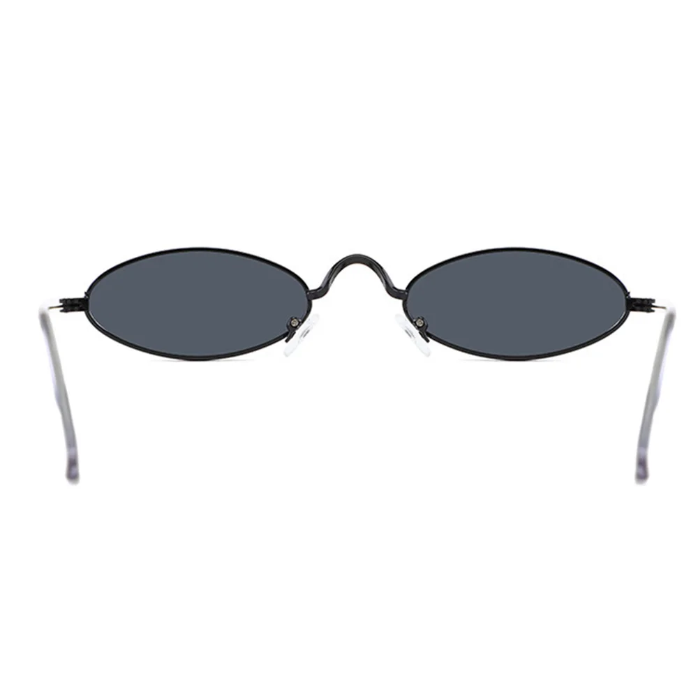 Black frame gray Модные солнцезащитные очки для мужчин, мужские ретро очки с металлической оправой, Желтые красные винтажные очки, маленькие круглые солнцезащитные очки для женщин D50 - Цвет линз: Black frame gray