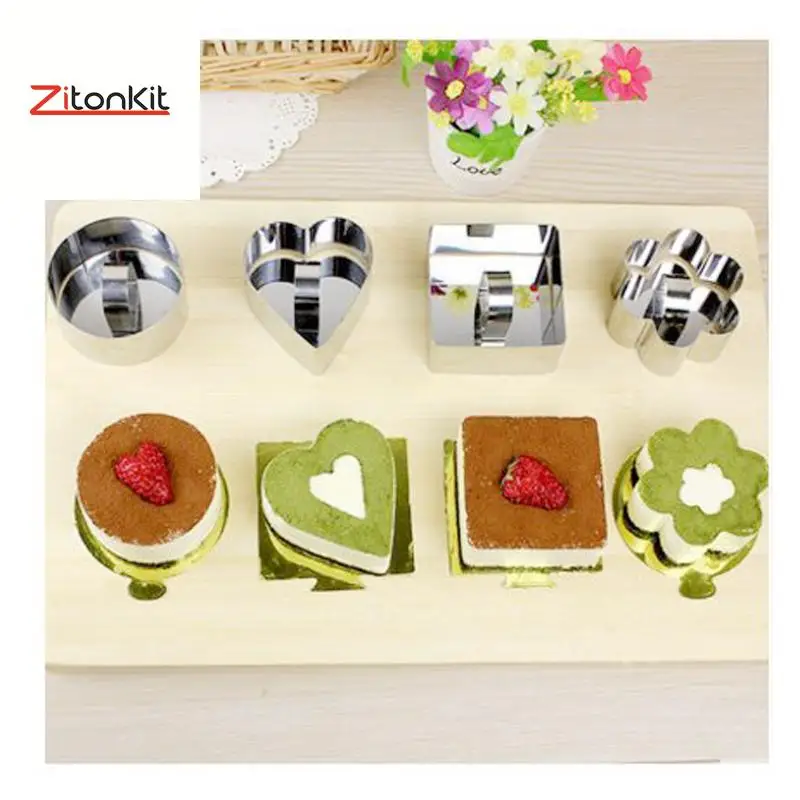 5 шт. кольцо для Мусса форма торта круглое Сердце цветок треугольная 3D