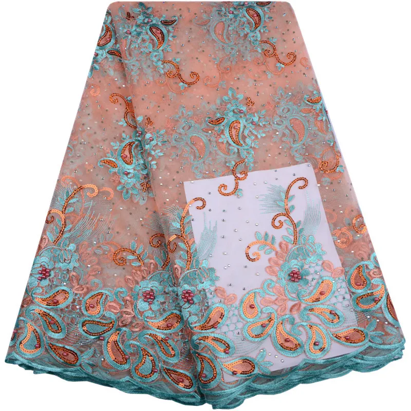 

New African Lace Fabric 2018 Embroidered Nigerian Laces Fabric High Quality French Tulle Lace Fabric For African Wedding Lace