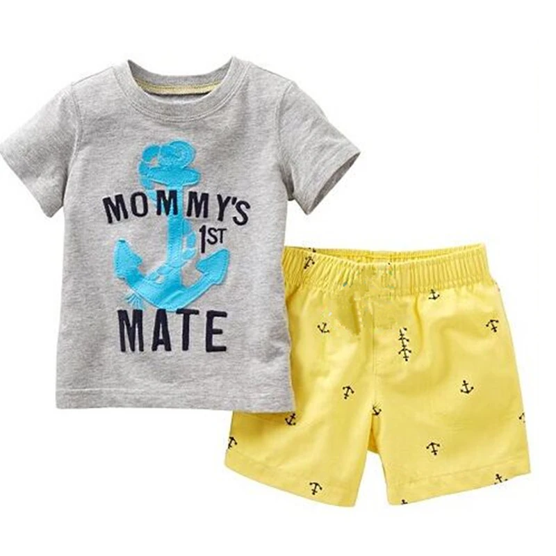 Комплекты одежды для мальчиков с надписью Mommy's 1st Mate детский спортивный