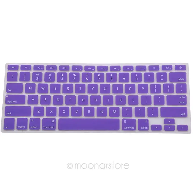 9 цветов, силиконовый чехол для клавиатуры, защитный чехол для Apple Macbook Pro MAC 13 15 Air 13, мягкие наклейки на клавиатуру - Цвет: Фиолетовый