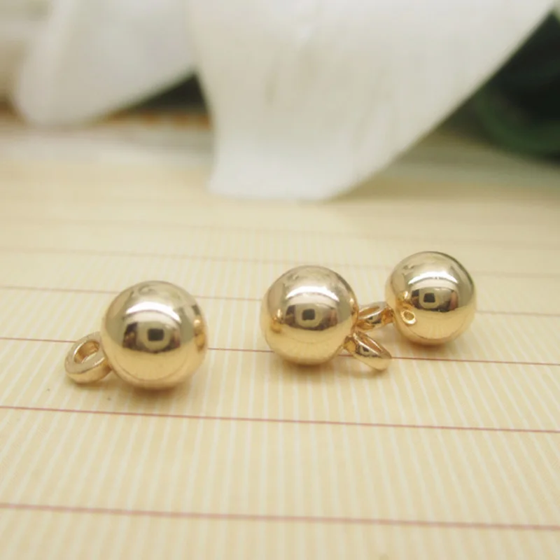 K цвет золото заполненный шар кулон медные Гладкие Круглые Подвески для