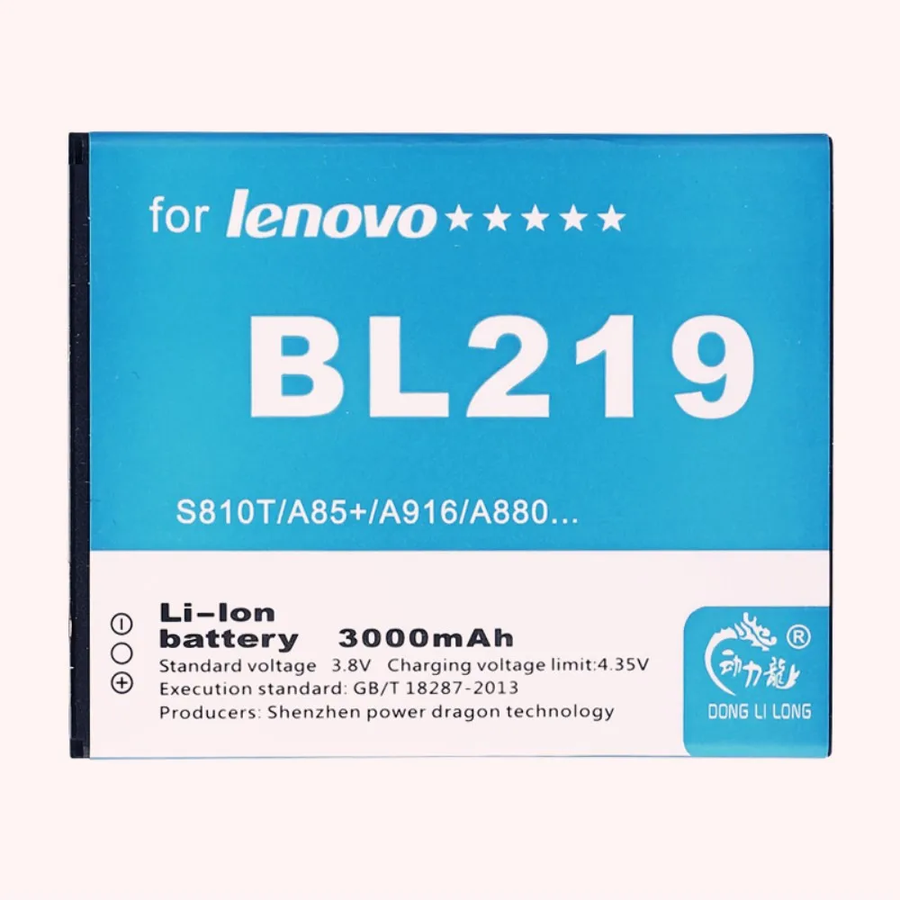 Оригинальный аккумулятор BL219 3000 мАч для Lenovo A916 A880 A889 A890E S810T S860E A805E A816 S856 A850 + Новый с