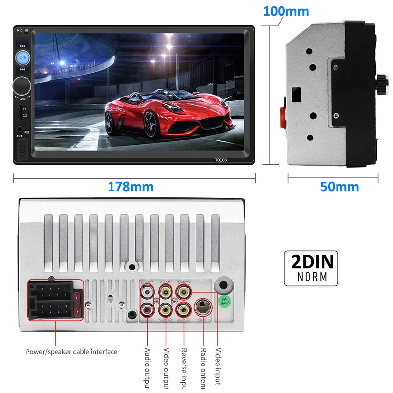 Автомагнитола 2 Din Авторадио MirrorLink Bluetooth " сенсорный экран стерео аудио видео Mp5 плеер USB SD SWC камера головное устройство 7010B