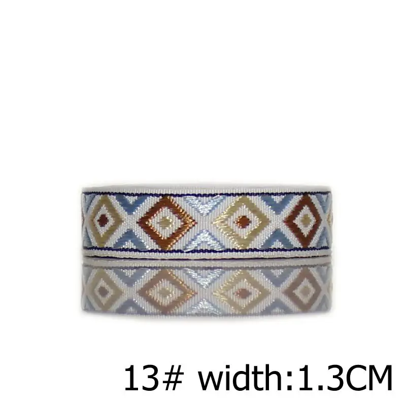 13-- 1.3CM 8 ярдов/партия, Новое поступление, национальная жаккардовая лента для одежды, на заказ, сделай сам, ручная работа, для шитья, собачий ошейник, декоративные серьги, аксессуар, кружево - Цвет: 13-- 1.3CM