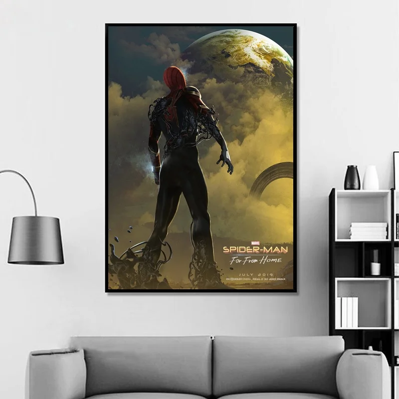 Человек паук: далеко от дома (2019) Мстители: Endgame темный человек паук постер для