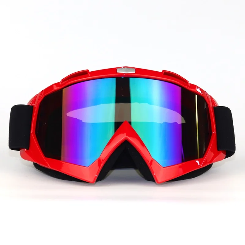 red-colour lens Мотоциклетные очки для езды занятий сноубордом, лыжами очки руль Fatbar для бездорожья для езды на велосипеде по бездорожью и ск - Цвет: red-colour lens