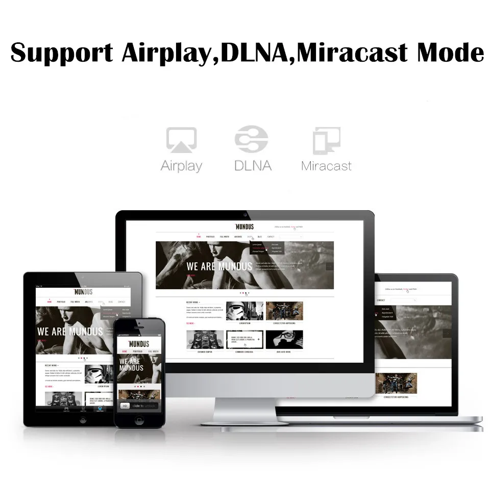 Беспроводной Wi-Fi дисплей ключ HDMI Miracast DLNA AirPlay для iphone 7 6 Plus 5S samsung