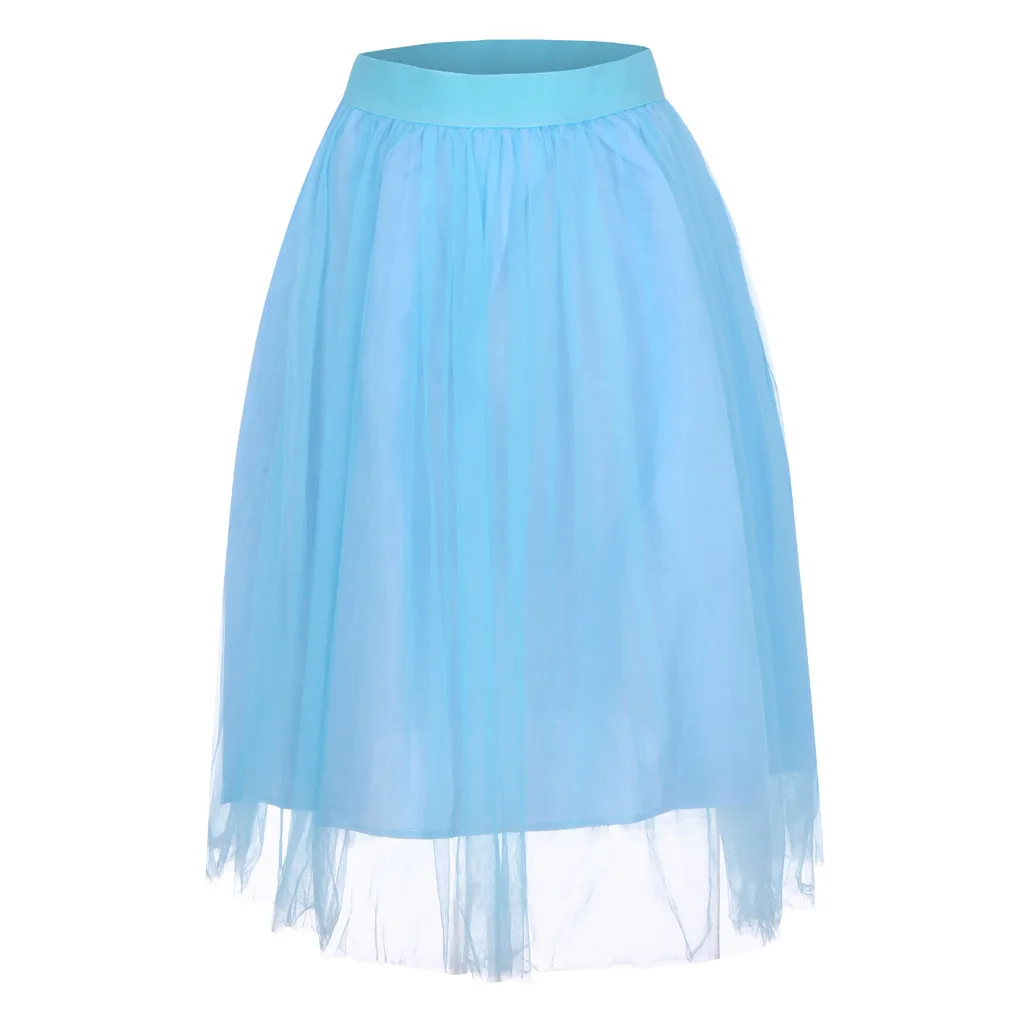 Женская юбка юбки женские s jupe femme shein faldas mujer Модные женские повседневные однотонные вечерние сетчатые юбки с эластичным поясом Z4